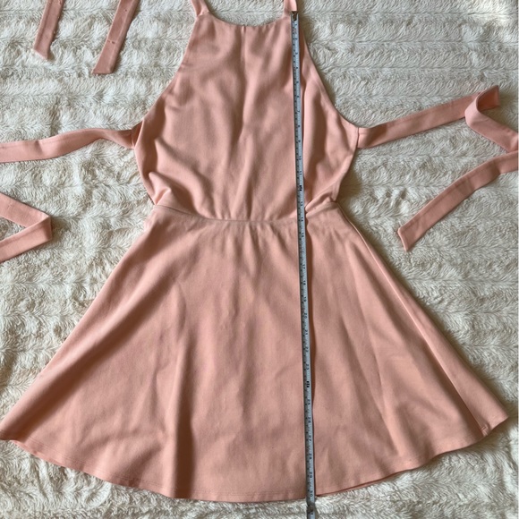 ✨SOLD✨ LPA •  Dress 261 - Halter Tie Back Skater Mini Dress in Blush - Picture 13 of 16
